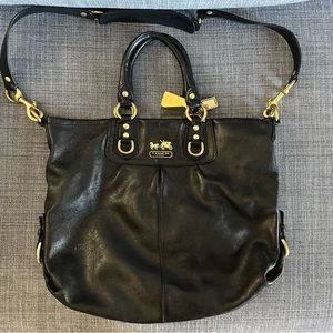 Black leather Coach bag